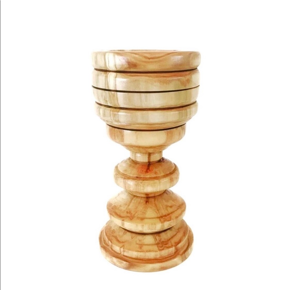 Wood crafted candle holder